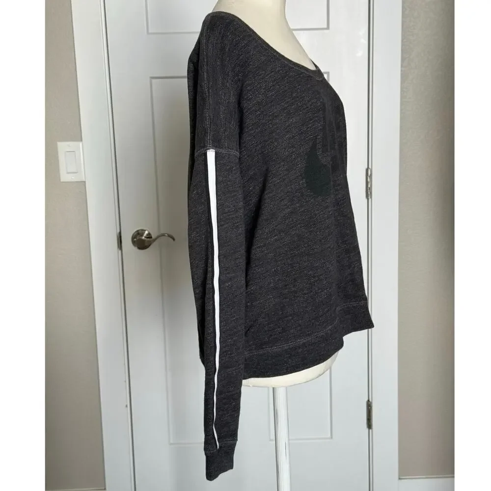 Nike Gray District 72 Scoop Long Sleeve Crew Sweater Womens M